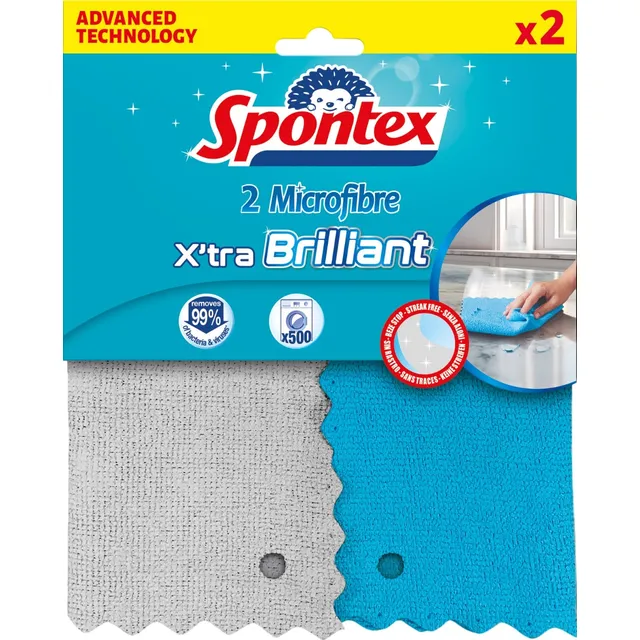 Mikropluošto šluostės SPONTEX X'TRA BRILLANT X2 