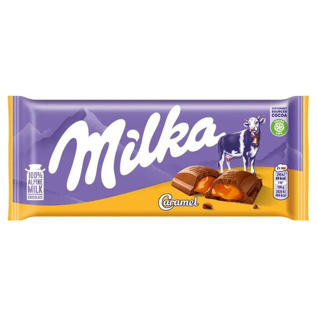 Šokoladas su karamelės įdaru MILKA, 100 g