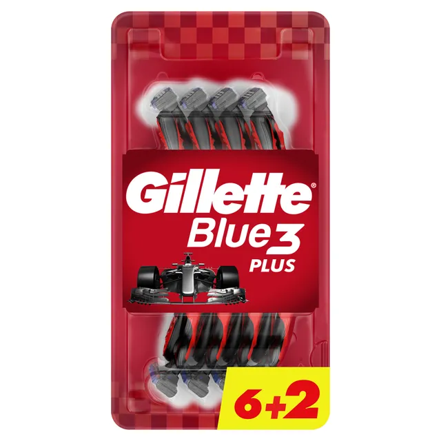 Vienkartiniai skustuvai GILLETTE BLUE 3 PPLUS RED, 6+2 vnt.