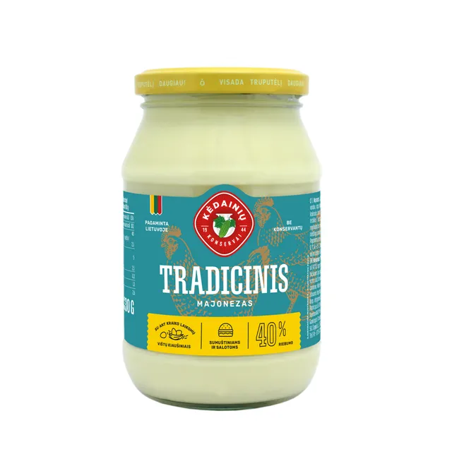 Majonezas KĖDAINIŲ TRADICINIS 40% rieb., 430 g