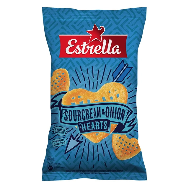 Grietinės ir svogūnų skonio traškus užkandis ESTRELLA BITES, 110 g