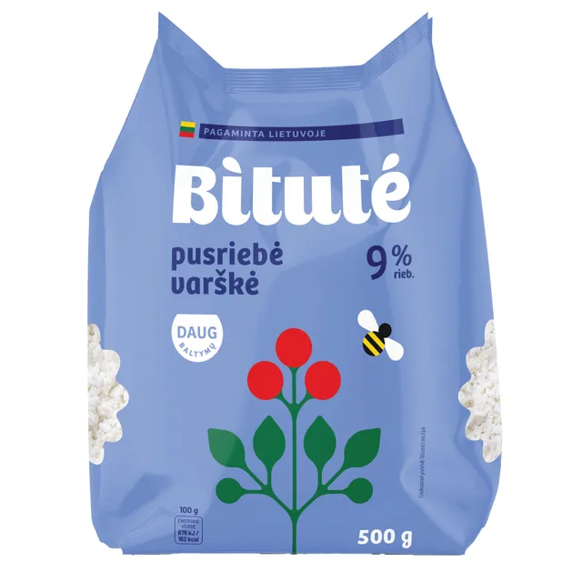 Varškė BITUTĖ 9% rieb., 500 g