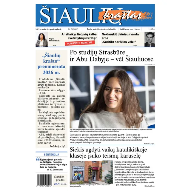 Dienraštis ŠIAULIŲ KRAŠTAS