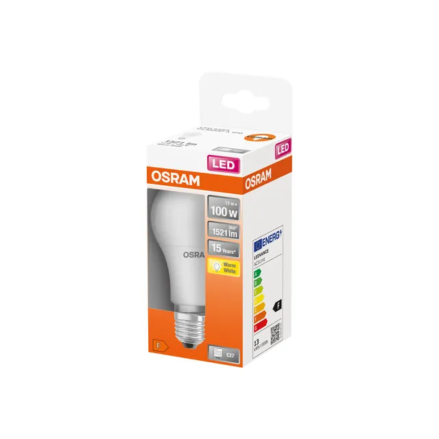 LED lemputė OSRAM Frosted, CL A100 E27 13W, 1521 lm