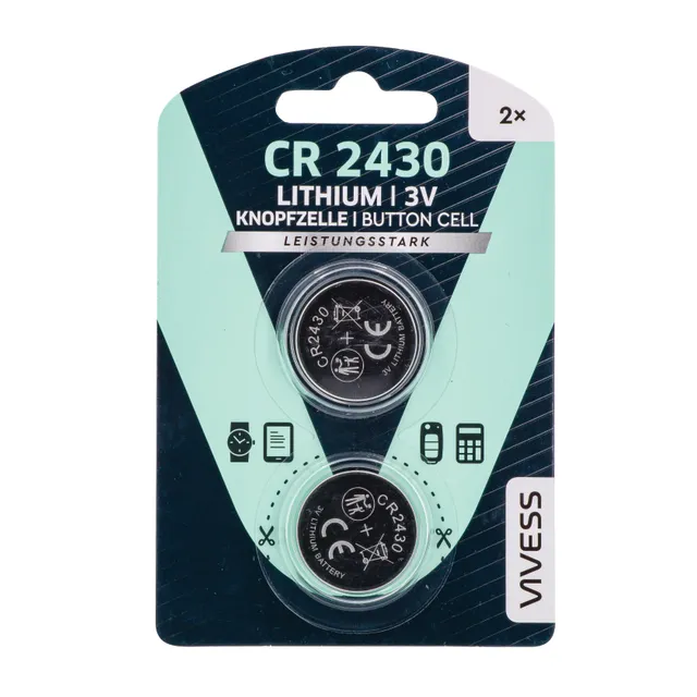 Diskinės ličio baterijos VIVESS, CR2430 2 vnt