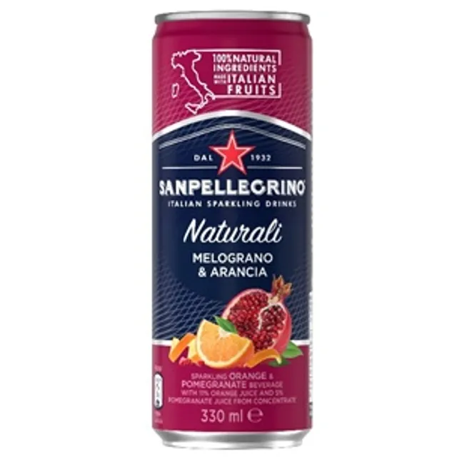 Gaivusis gazuotas gėrimas SANPELLEGRINO MELOGRANO E ARANCIA, 330 ml