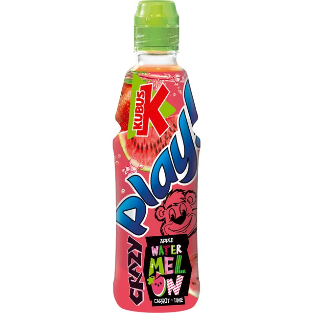 Obuolių, arbuzų, morkų, citrinų gėrimas KUBUS PLAY, 400 ml