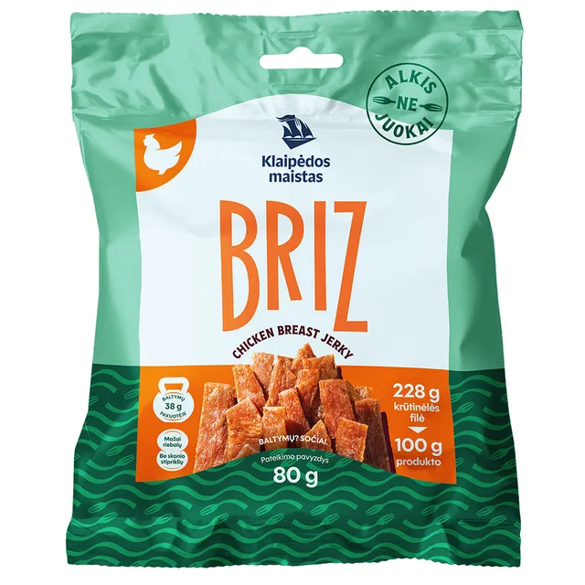 Вяленые куриные филе полоски BRIZ, 80 г
