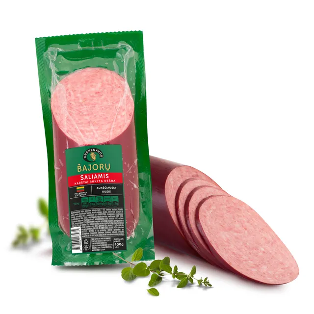 Karštai rūkytas paustytas saliamis BAJORŲ, 400 g