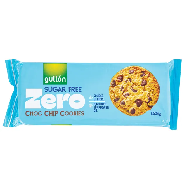 Cookies with chocolate chips, sugar-free with sweetener GULLON CHOCO CHIP, 125 g