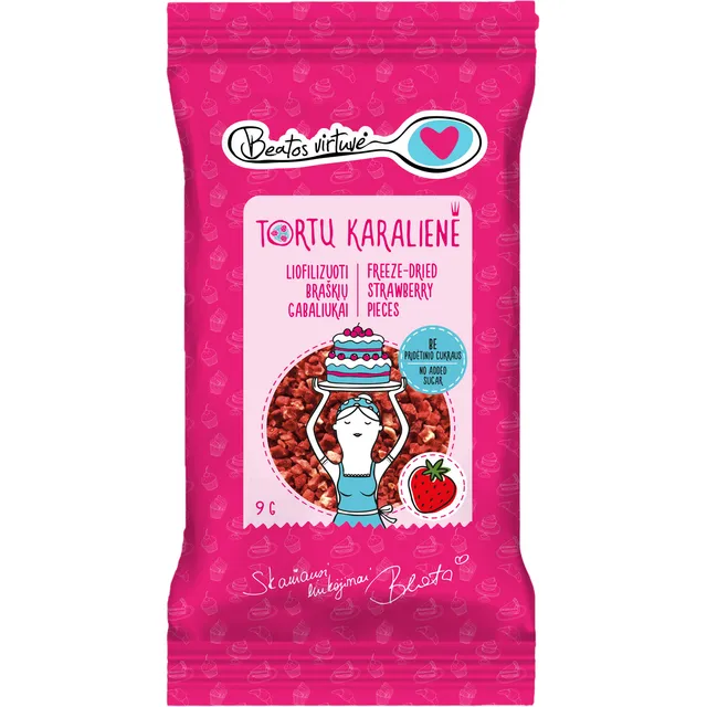 Freeze-dried strawberry pieces BEATOS VIRTUVĖ, 9 g