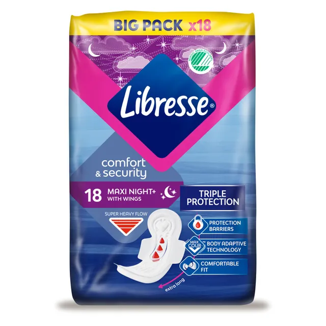 Paketai LIBRESSE MAXI NIGHT, 18 vnt.