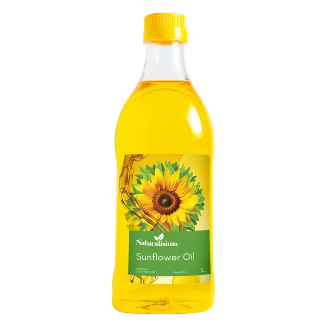 Šaltai spaustas nerafinuotas saulėgrąžų aliejus NATURALISIMO, 1 l
