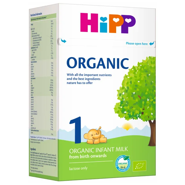 Ekologiškas pradinio maitinimo pieno mišinys kūdikiams nuo gimimo HIPP ORGANIC 1, 800 g