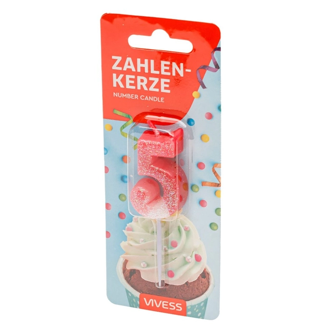 Žvakutė tortui VIVESS skaičius 5