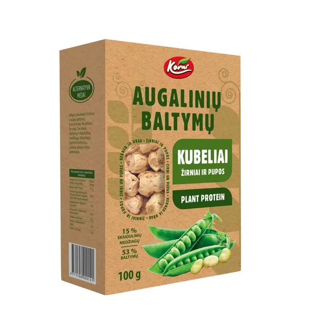 Plant protein cubes peas and beans KORNI, 100 g
