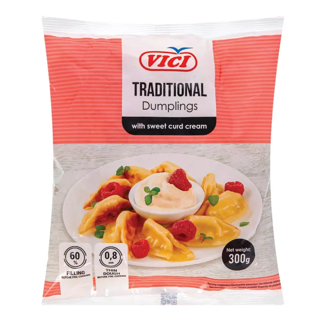 Пельмени с начинкой из сладкого творога VIČI TRADICIONAL, 300 г