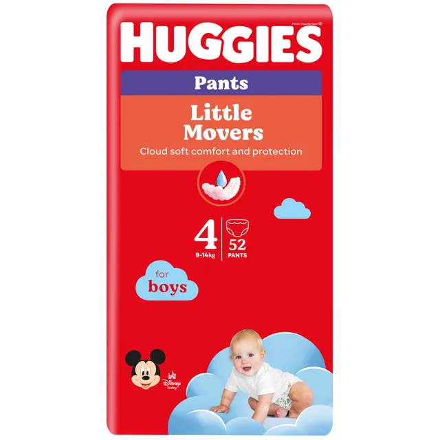 Подгузники HUGGIES PANTS BOYS, 9-14 кг размер 4, 52 шт.