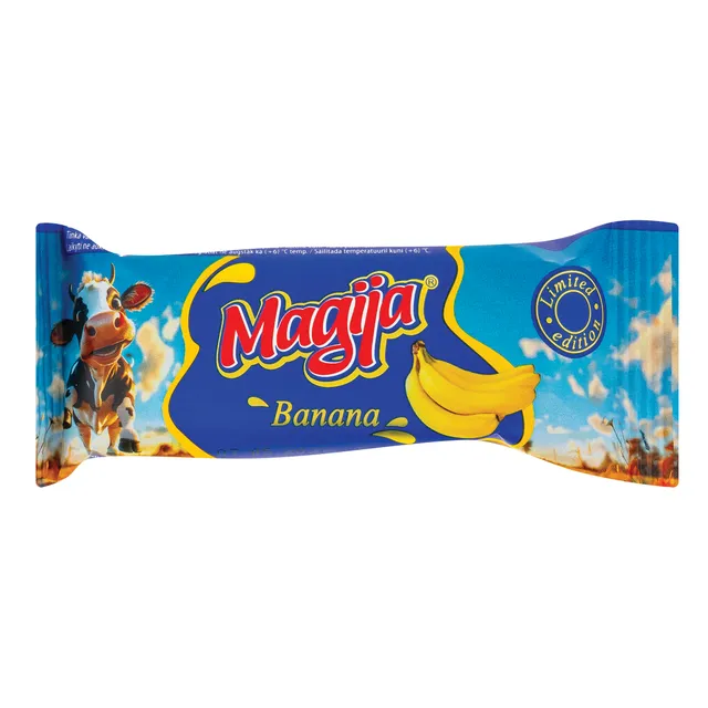 Glaistytas varškės sūrelis su bananais 22,2% rieb., MAGIJA 40g