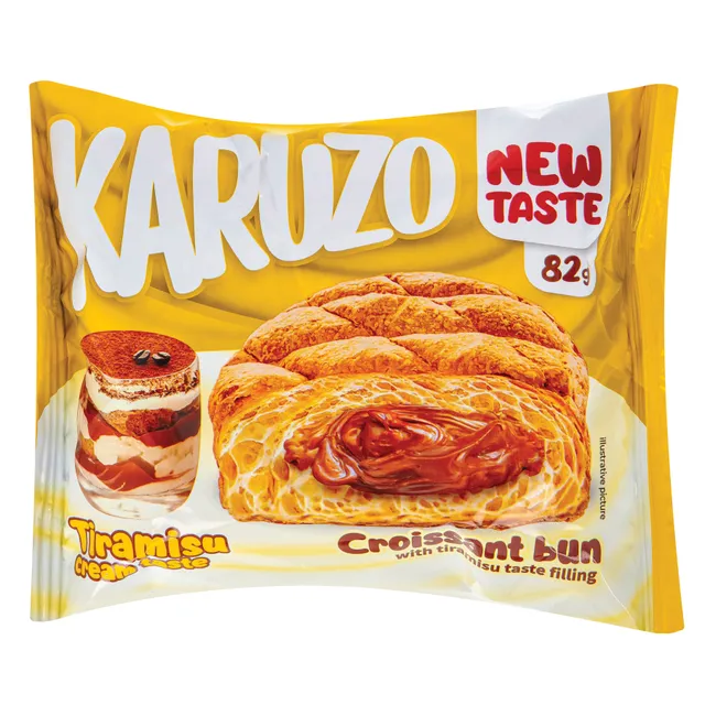 Kakavos skonio pyragėlis sūrio ir aviečių įdaru KARUZO, 82 g