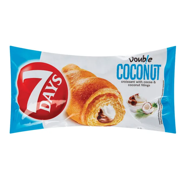 Raguolis 7 DAYS DOUBLE su kakavos ir kokosų skonių įdaru, 60 g