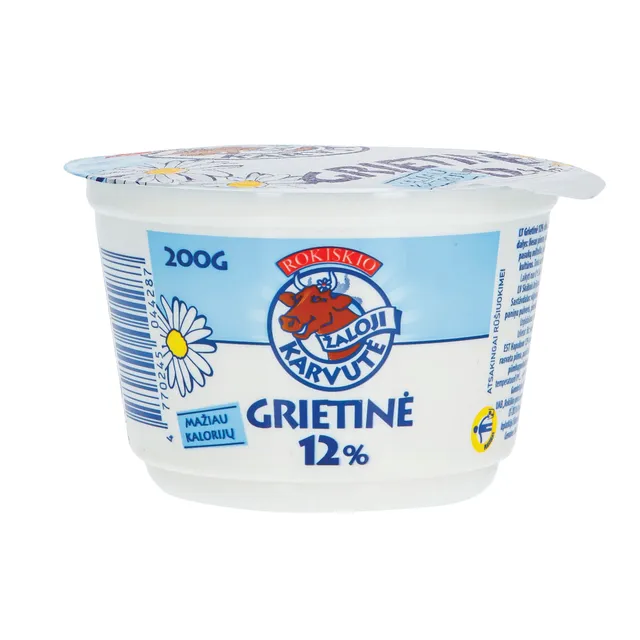 Сметана ŽALOJI KARВУТĖ, 12% жира, 200 г
