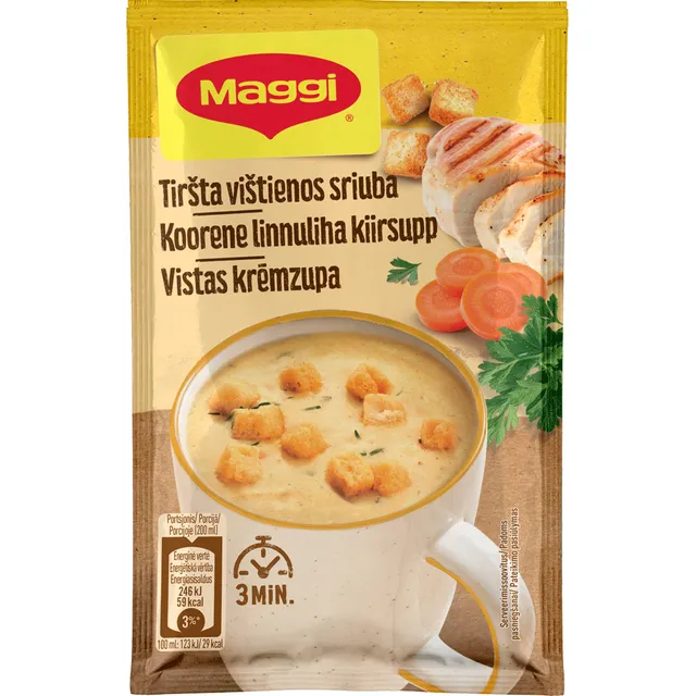 Tirpi vištienos sriuba su skrebučiais MAGGI 5 MINUTES, 16 g