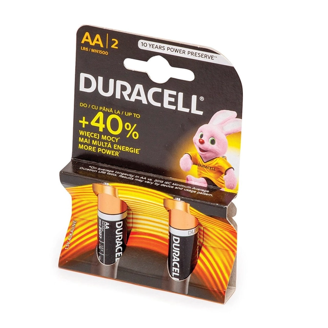 Baterijos DURACELL AA LR06, 2 vnt.