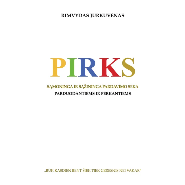 Knyga PIRKS. SĄMONINGA IR SĄŽININGA PARDAVIMO SEKA