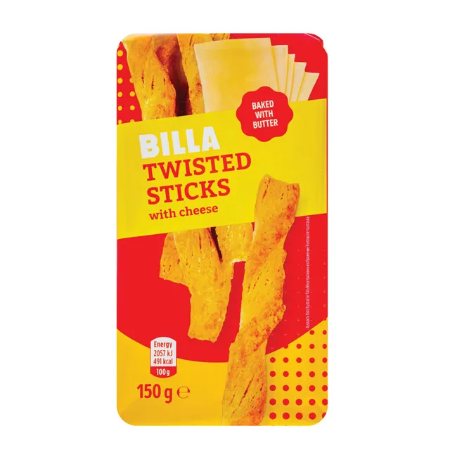 Yeast dough sticks with cheese BILLA, 150 g