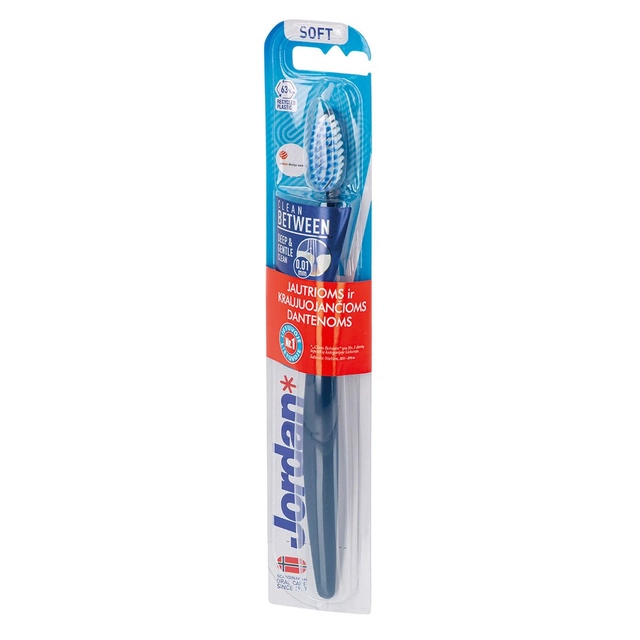 Minkštas dantų šepetėlis JORDAN CLEANBETWEEN MULTI ACTION, 1 vnt.