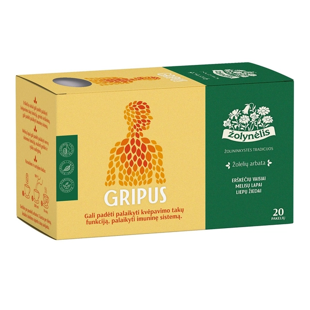 Žolelių arbata ŽOLYNĖLIS GRIPUS, 20 vnt.