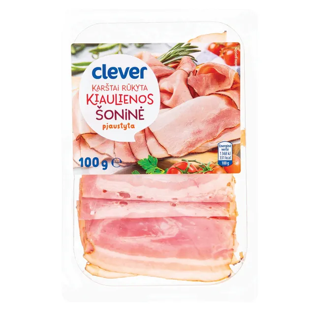 Горячекопченый свиной живот CLEVER, 100 г
