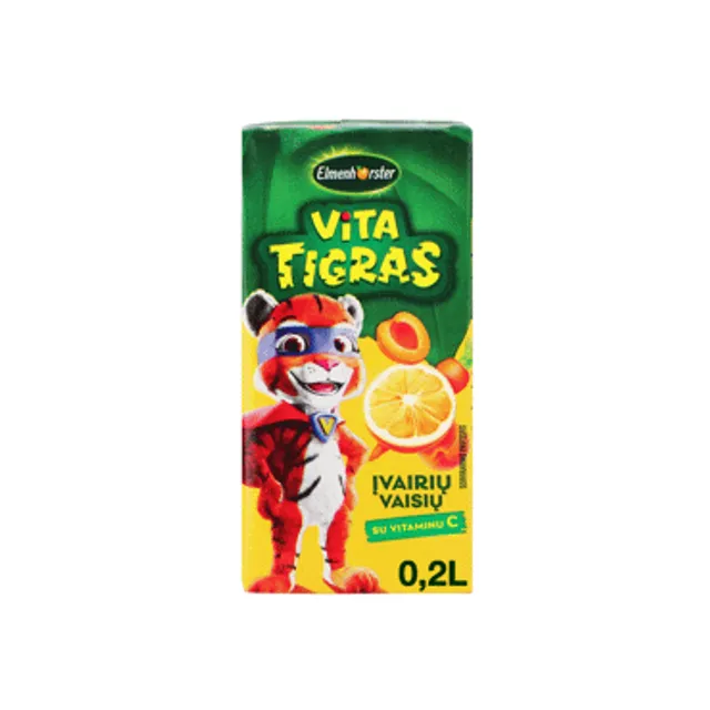 Mixed fruit juice drink ELMENHORSTER VITA TIGRAS, 200 ml