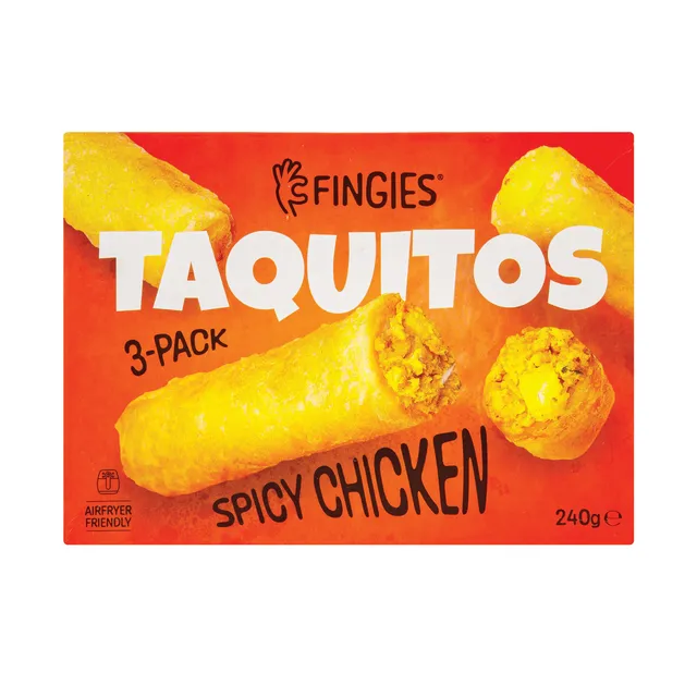 Šaldyti tortilijų suktinukai TAQUITOS su aštria vištiena, 3x80g 