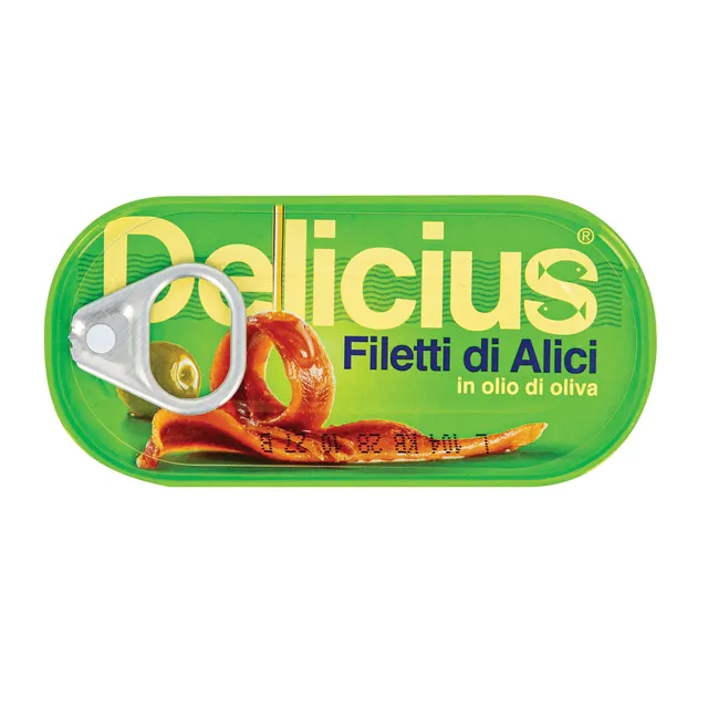 Anchovy fillet in olive oil DELICIUS, 46 g