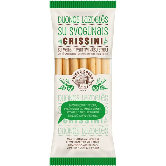 Duonos lazdelės GRISSINI su svogūnais, 125 g
