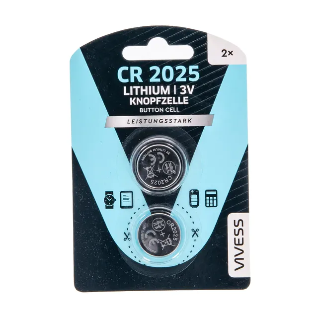Elementai VIVESS CR2025, 3V, 2 vnt