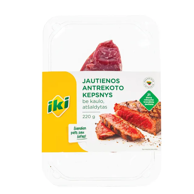 IKI Vakuume brandintas jautienos antrekotas be kaulo 220G                                                                