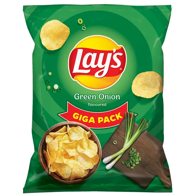 Žaliujų svogūnėlių skonio bulvių traškučiai LAY'S, 250 g