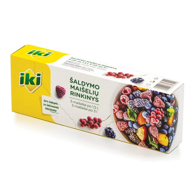 Maišeliai maisto produktų šaldymui su užsegimu IKI, 10 vnt.