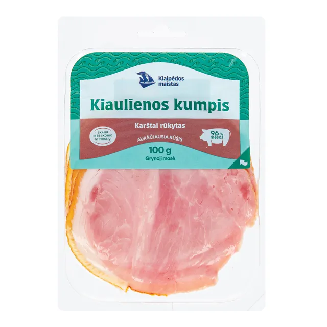 Klaipėdos karštai rūkytas kiaulienos kumpis, 100 g