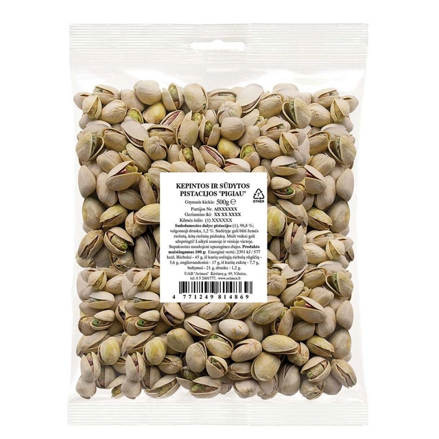 Pistacijos kepintos ir sūdytos PIGIAU, 500 g