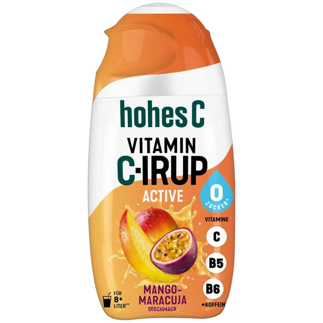 Hohes C mangų-pasiflorų sirupas su vit. C,B5,B6 ir kofeinu ACTIVE 0,065l