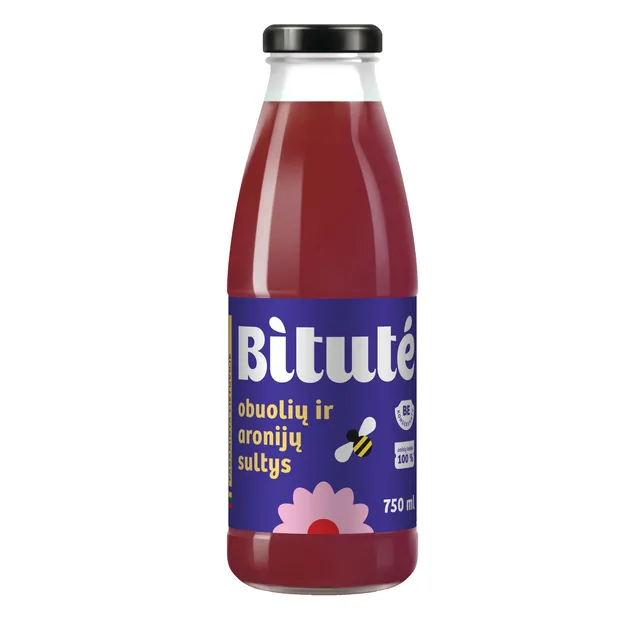 Obuolių ir aronijų sultys IKI ŪKIS/BITUTĖ, 750 ml