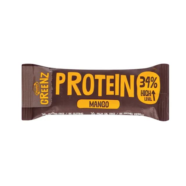 Baltyminis batonėlis su šokoladu GREENZ PROTEIN MANGO, 32 g
