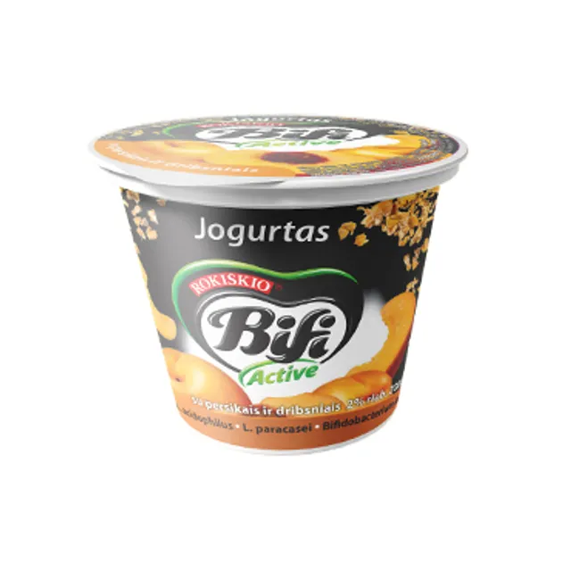 Yogurt with peaches and flakes BIFI ACTIVE, 200 g