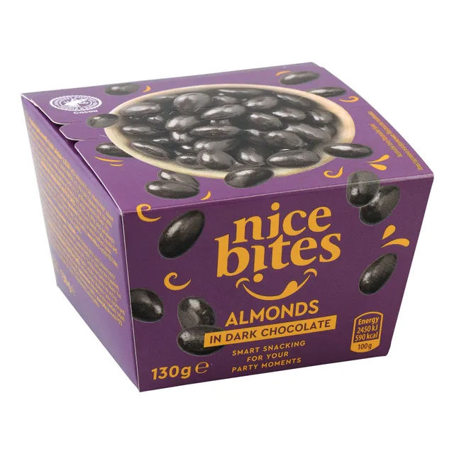 Миндаль в черном шоколаде NICE BITES, 130 г