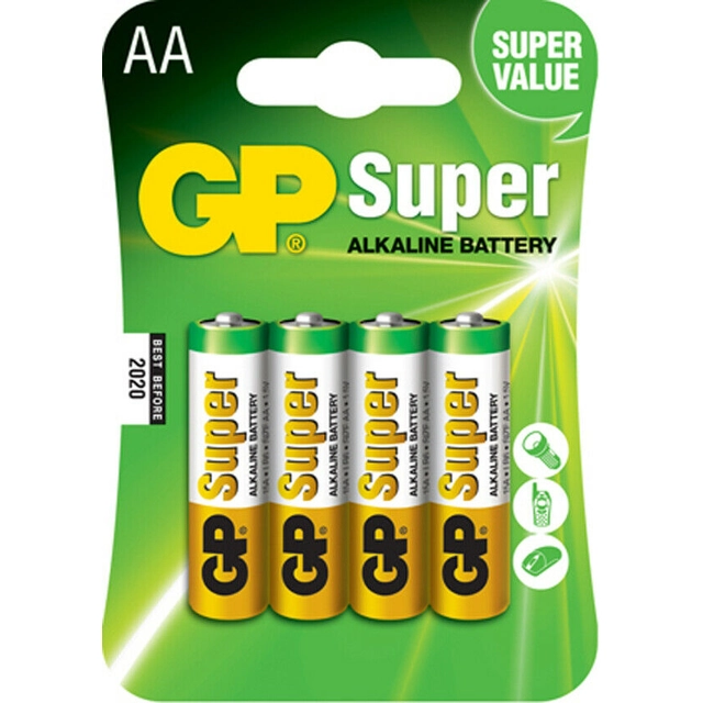 Baterija LR6 (AA), GP SUPER, 4 vnt.
