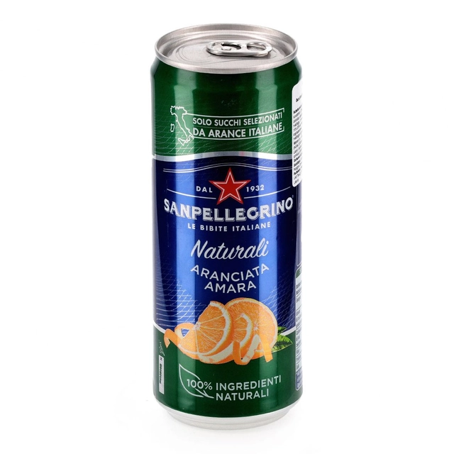 Gazuotas aromatizuotas gaivusis gėrimas SANPELLEGRINO ARANCIATA AMARA, 330 ml